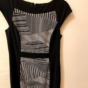 Anne Klein work black and white color block Dress